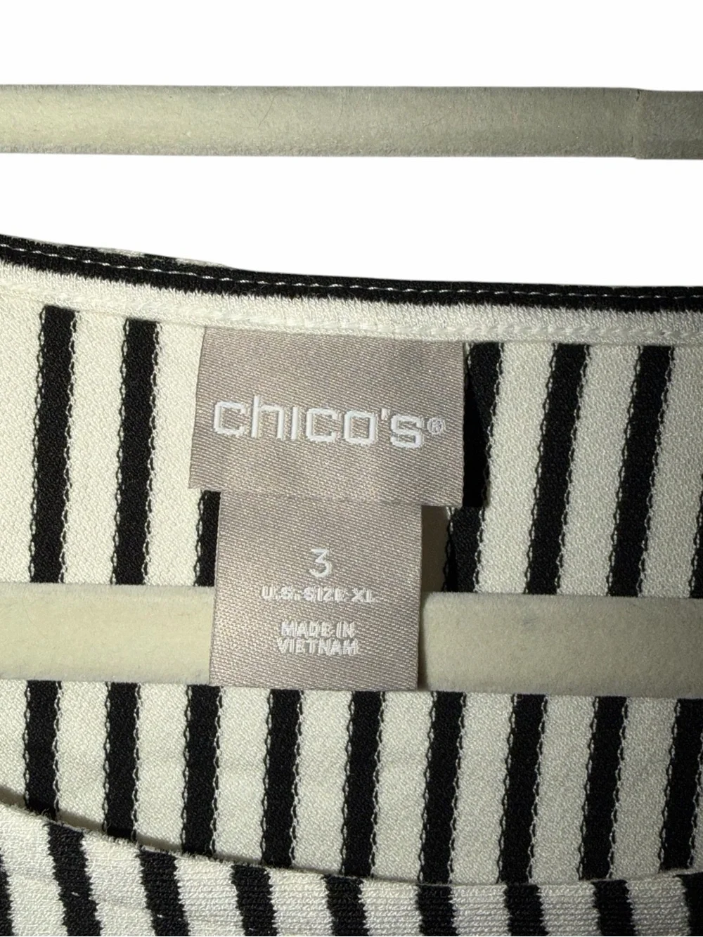 Chico's Black and White Diagonal Stripe Tunic - Picture 3 of 5